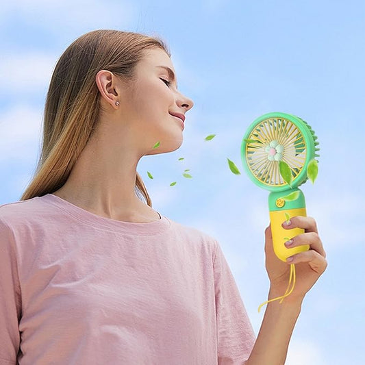 Mini Flower Handheld Fan – Quiet, Portable & Battery Operated