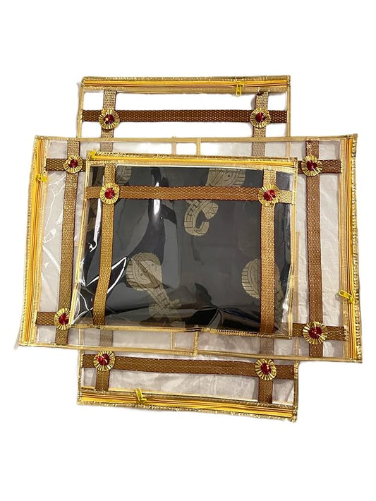 Single Packing Saree/Suit Cover Bags for Storage with Secure Zipper Closure (Multicolor, Pack of 6)