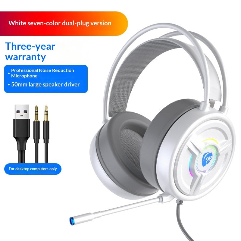 Pink Crystal Over-ear Wired Gaming Headset For PC And Laptop