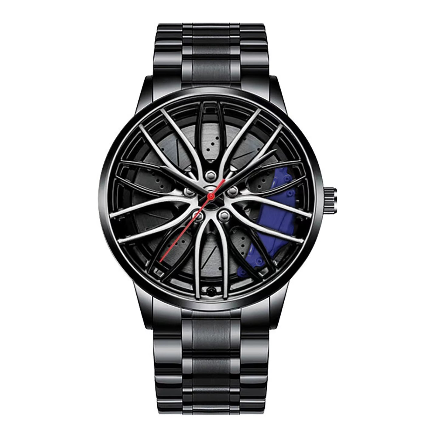 Car Wheel Watch with Leather Strap for Men Multifunctional Business Male Clock Running Climbing Fishing Sports Watch