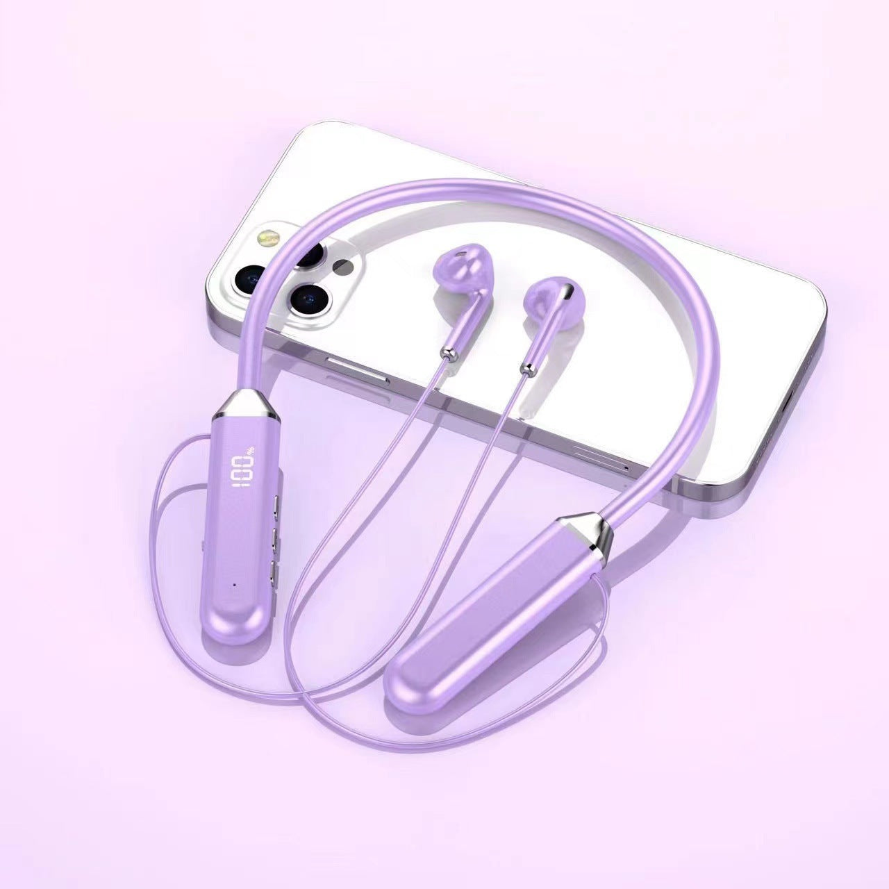 Neck Hanging Bluetooth Earphones | In-Ear Wireless Sports Headphones with Mic