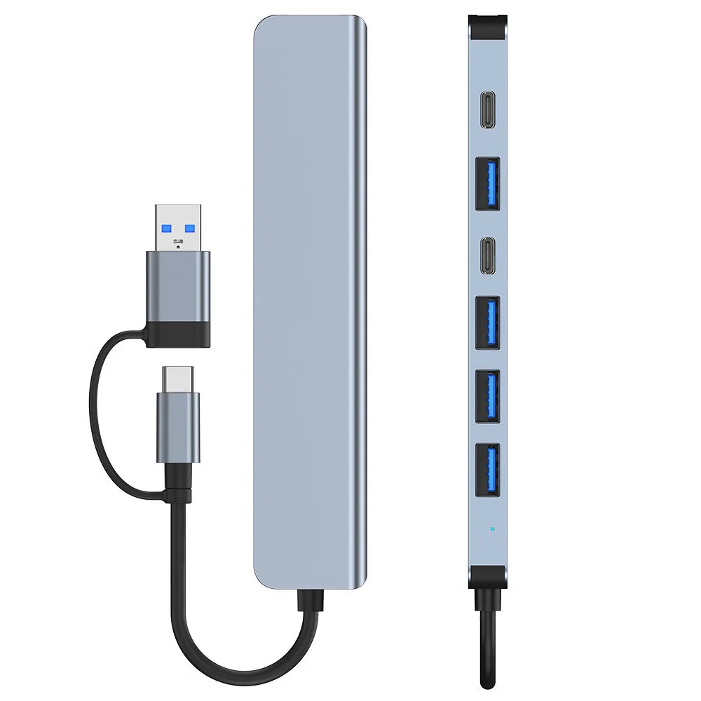 VIENON Aluminum 7-in-1 USB C Hub, USB 3.0 Splitter with 1 USB 3.0 Port, 4 USB 2.0 Ports, and 2 USB C Ports