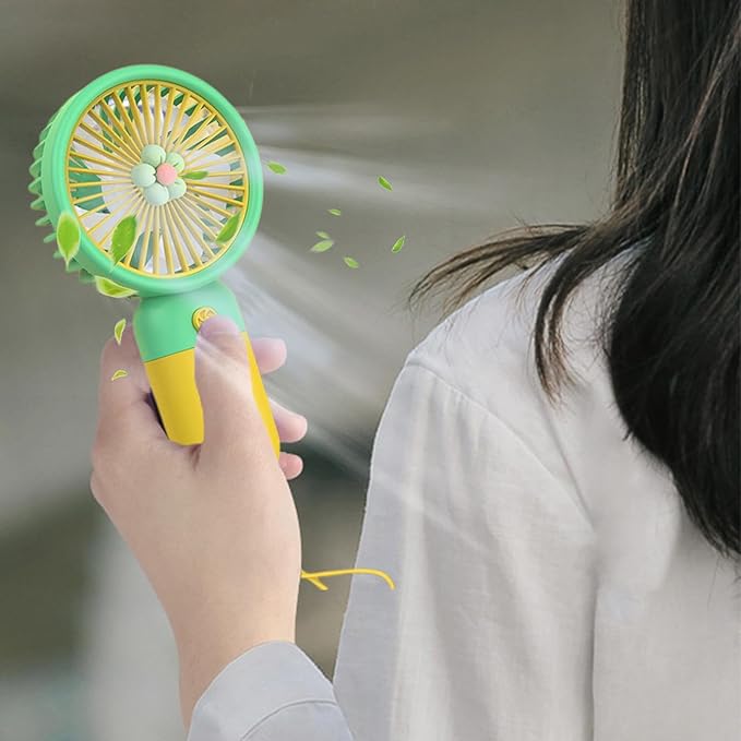 Mini Flower Handheld Fan – Quiet, Portable & Battery Operated