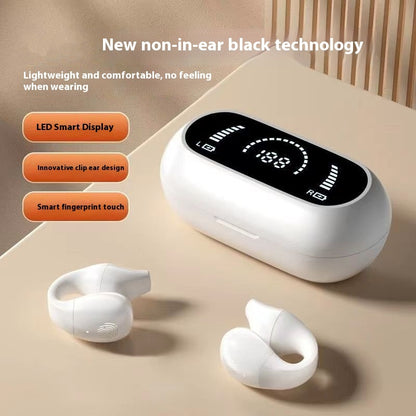 Ear Clip Bone Conduction Headphones: Bluetooth 5.2, HIFI Wireless Audio, Handsfree Touch Control, and Sport Noise Cancellation