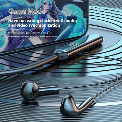 Neck Hanging Bluetooth Earphones | In-Ear Wireless Sports Headphones with Mic