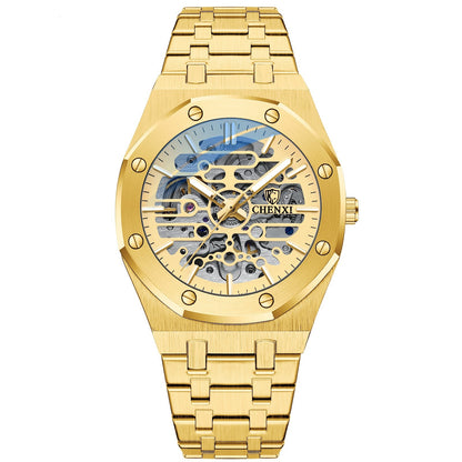 Transparent Dial Men’s Watch – High-End Skeleton Automatic Mechanical Design