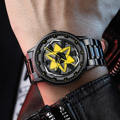 Creative Waterproof Rotating Hub Watch, Fashionable 3D Hollow Design