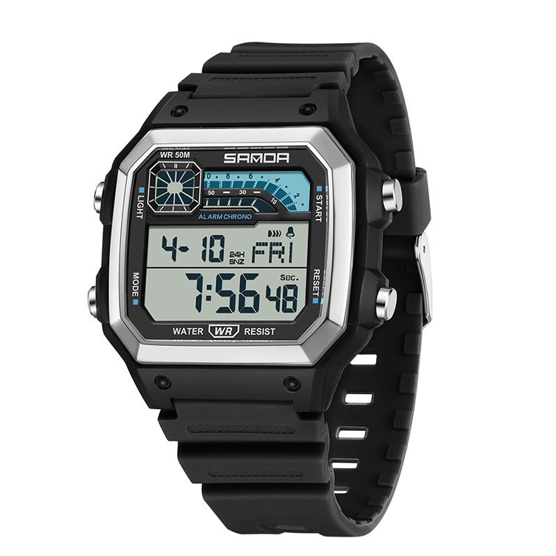 Men’s Electronic Sports Watch – Luminous, Waterproof & Ultra-Thin Square Design
