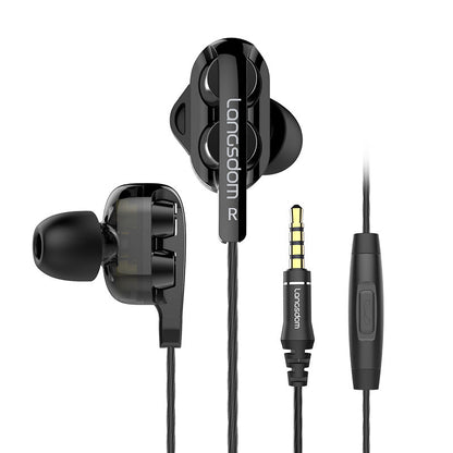 D4 Quad-core Dual-moving Coil Eating Chicken Gaming Headset In-ear