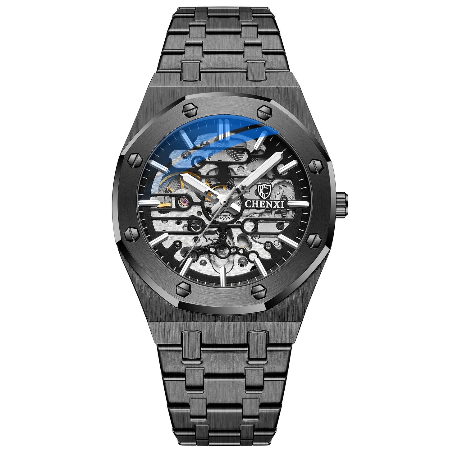 Transparent Dial Men’s Watch – High-End Skeleton Automatic Mechanical Design