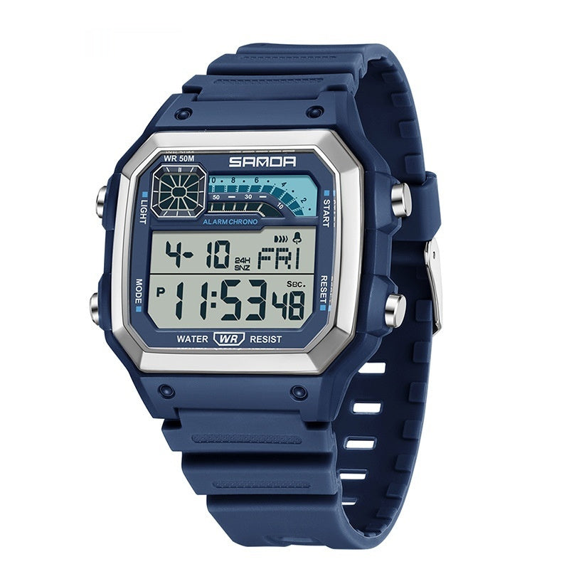 Men’s Electronic Sports Watch – Luminous, Waterproof & Ultra-Thin Square Design