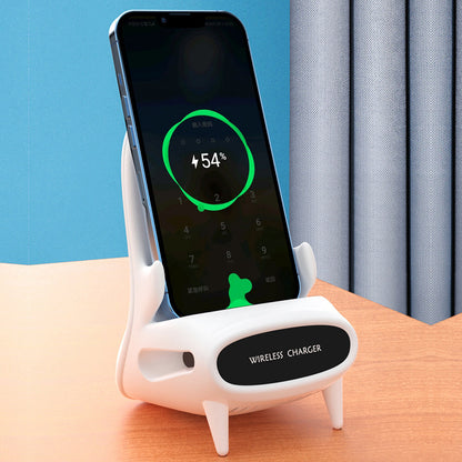 Portable Mini Chair Wireless Charger and Desk Mobile Phone Holder.