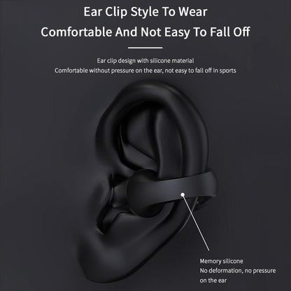 Ear Clip Bone Conduction Headphones: Bluetooth 5.2, HIFI Wireless Audio, Handsfree Touch Control, and Sport Noise Cancellation