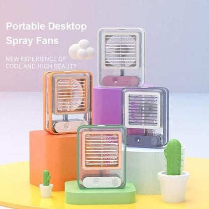 Rechargeable Battery - Mini USB Fan With Mist Water Spray
