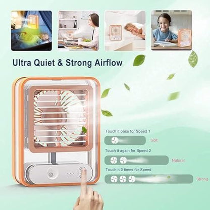 Rechargeable Battery - Mini USB Fan With Mist Water Spray