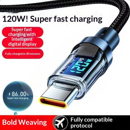 Smart Digital Display Type-C Cable 240W Super Fast Charging