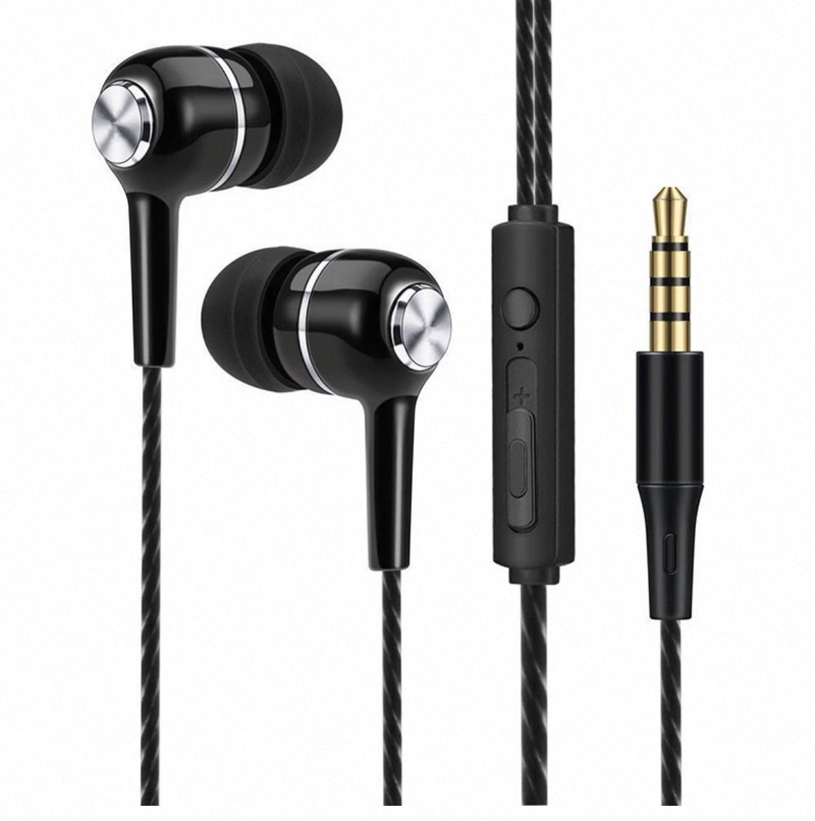 Computer Dual Jack Long Cord In-Ear Bass Headphones