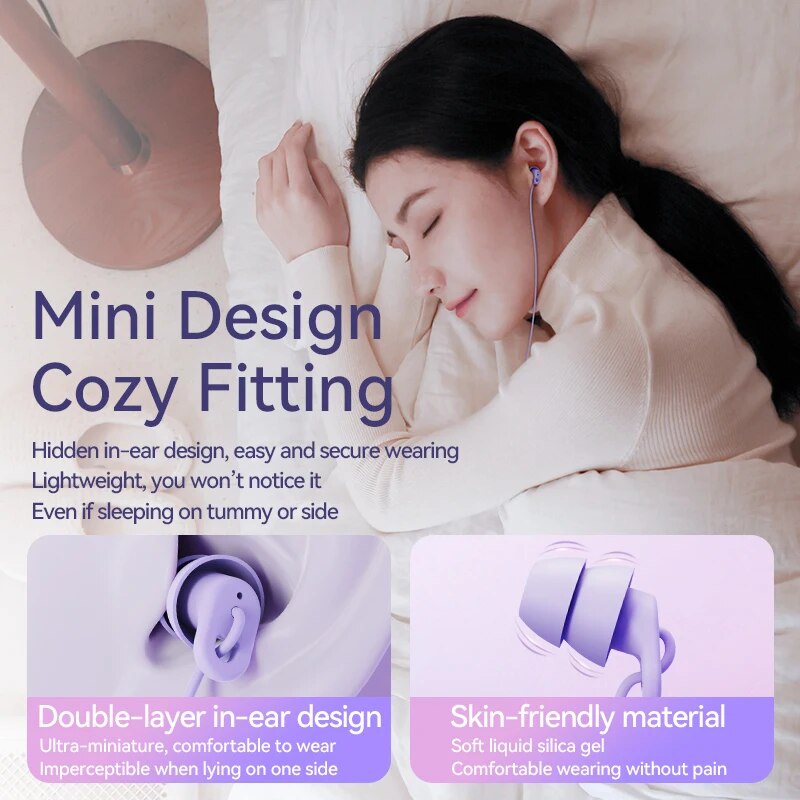 Remax Soft Sleep Earphones Wired Noise Cancelling In-Ear Anti-noise Type C 3.5mm Earphone Wired For Mobile Phone Earplugs Mini