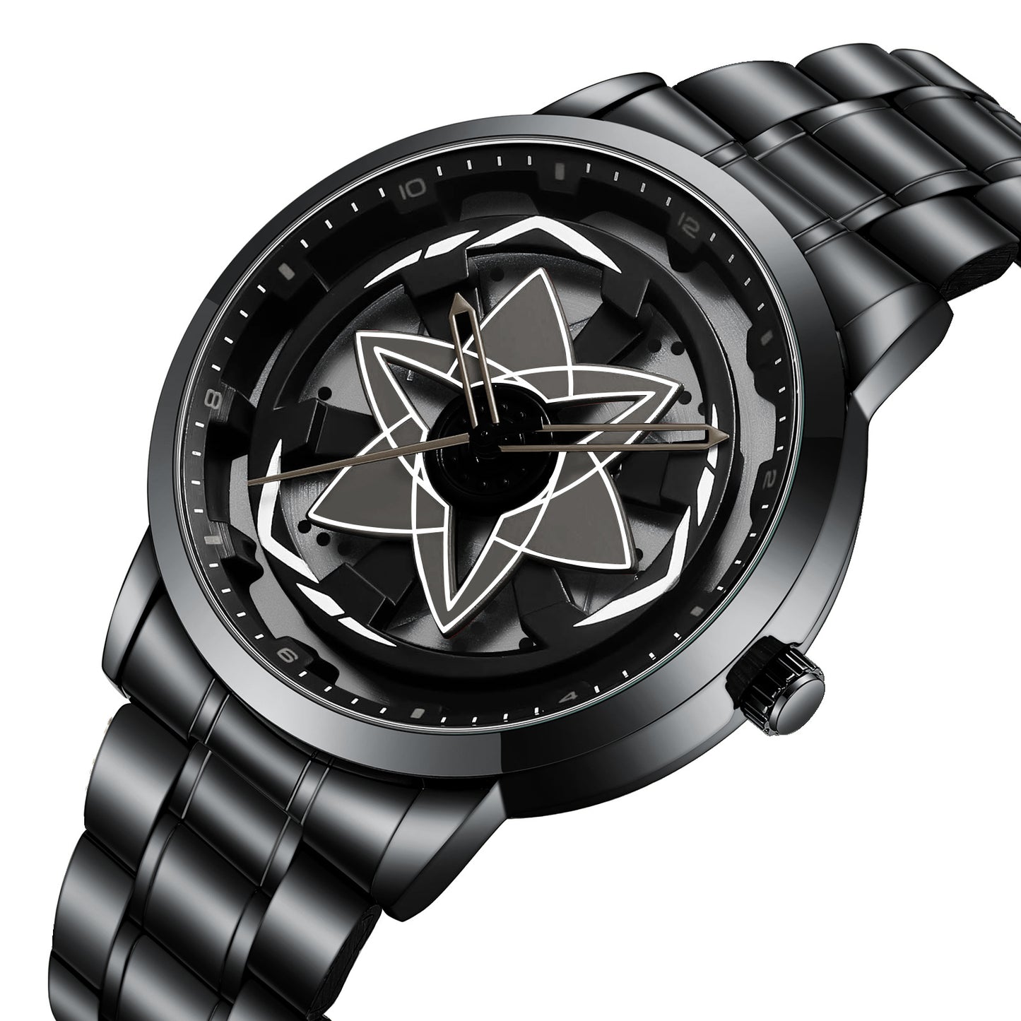 Creative Waterproof Rotating Hub Watch, Fashionable 3D Hollow Design