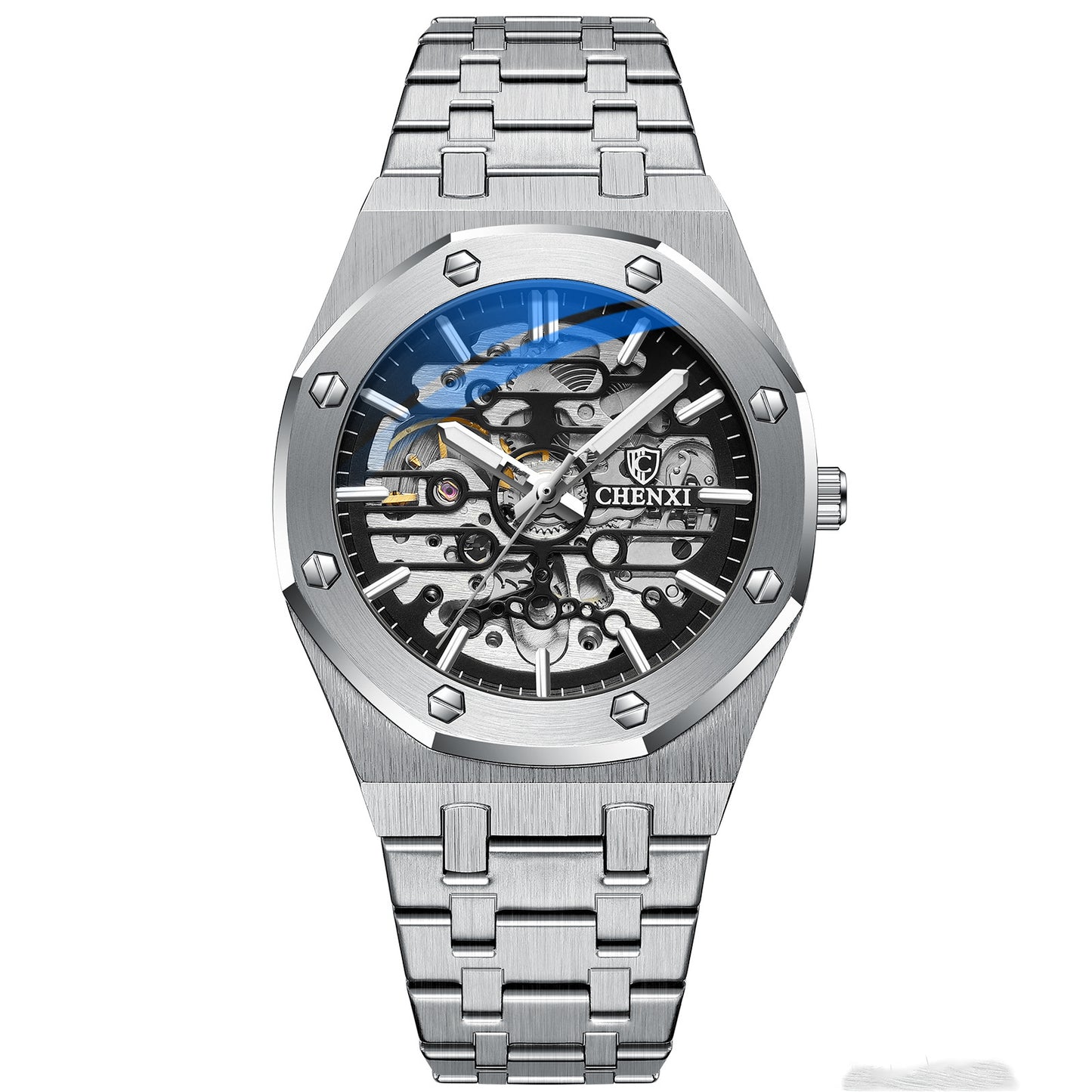 Transparent Dial Men’s Watch – High-End Skeleton Automatic Mechanical Design