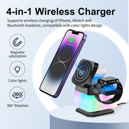 Colorful Rotating Fast Charger Stand for iPhone & AirPods