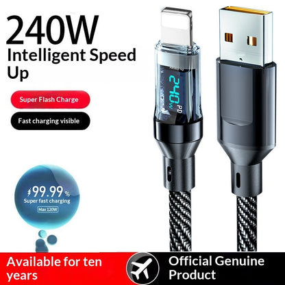 Smart Digital Display Type-C Cable 240W Super Fast Charging