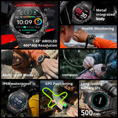 V76 GPS Watch Built-in GPS Compass Altimeter Air Pressure
