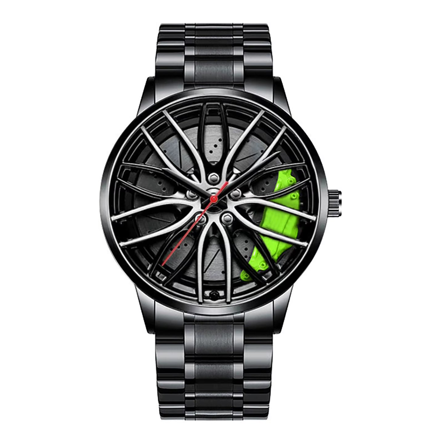 Car Wheel Watch with Leather Strap for Men Multifunctional Business Male Clock Running Climbing Fishing Sports Watch