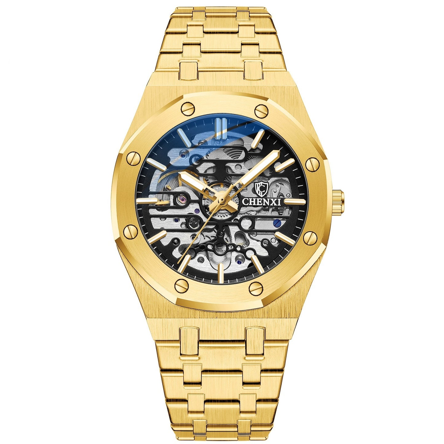 Transparent Dial Men’s Watch – High-End Skeleton Automatic Mechanical Design