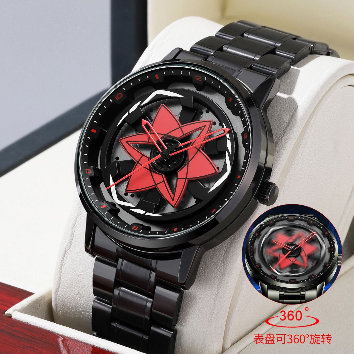 Creative Waterproof Rotating Hub Watch, Fashionable 3D Hollow Design