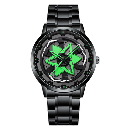 Creative Waterproof Rotating Hub Watch, Fashionable 3D Hollow Design