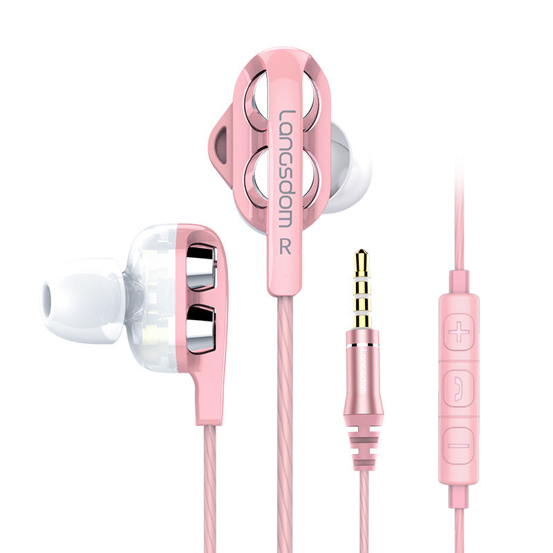 D4 Quad-core Dual-moving Coil Eating Chicken Gaming Headset In-ear
