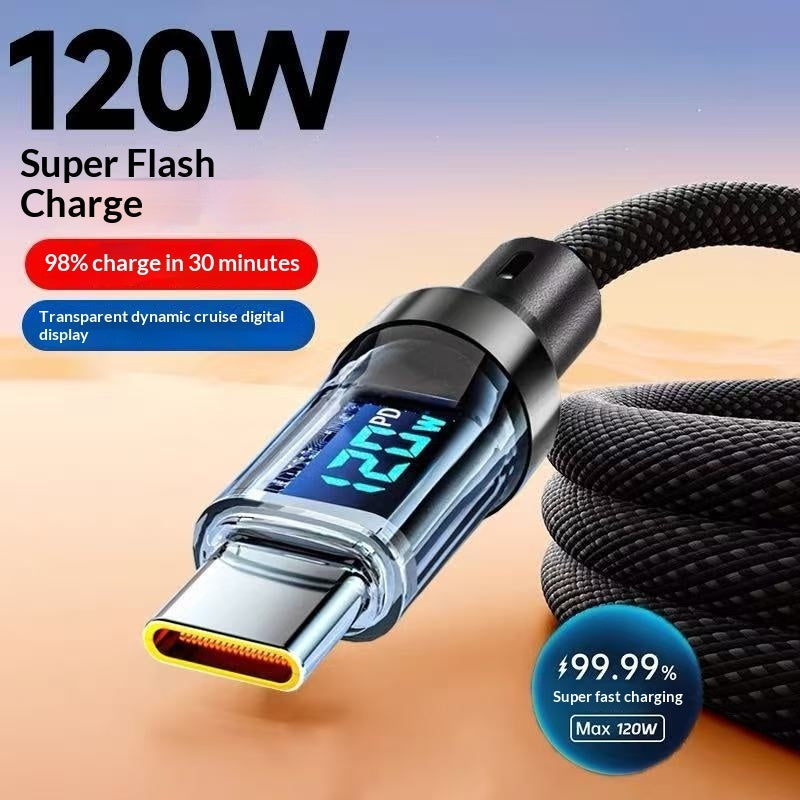 Smart Digital Display Type-C Cable 240W Super Fast Charging