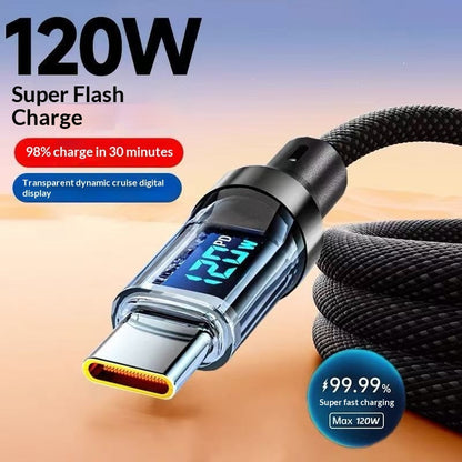 Smart Digital Display Type-C Cable 240W Super Fast Charging