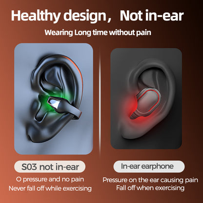 Ear Clip Bone Conduction Headphones: Bluetooth 5.2, HIFI Wireless Audio, Handsfree Touch Control, and Sport Noise Cancellation