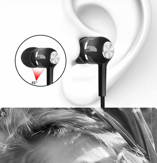 Computer Dual Jack Long Cord In-Ear Bass Headphones