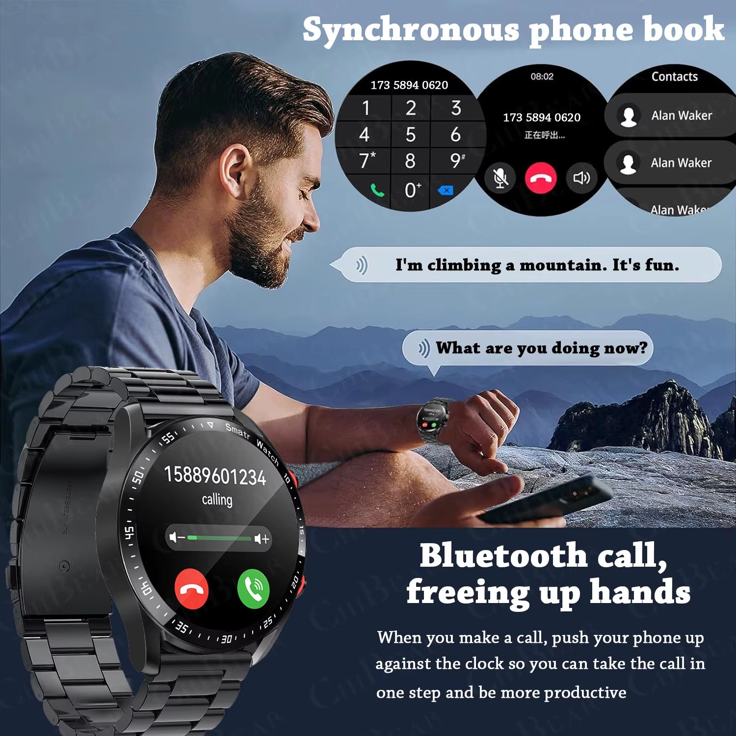 2025 New Voice Call Smart Watch Men GT Series 1.53 Inch AMOLED Screen Sports Watch ECG+PPG Health Smartwatch for Android IOS